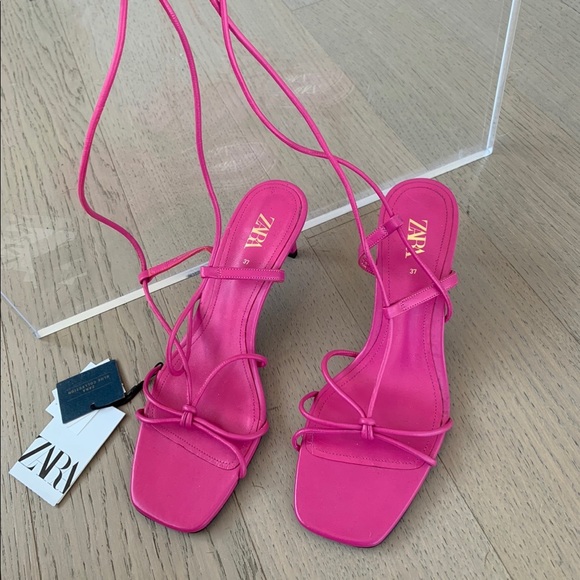 Zara pink strappy heels Clearance